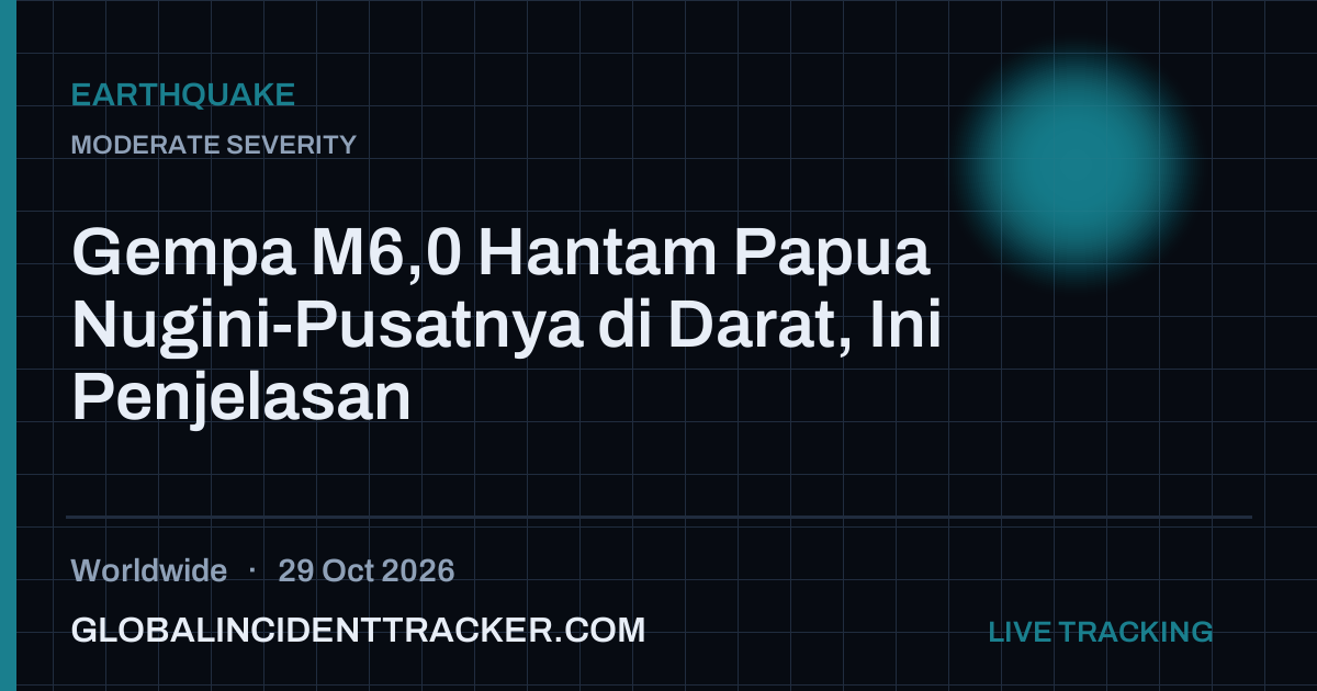 Earthquake incident in worldwide on 29 October 2026 — Global Incident Tracker report card