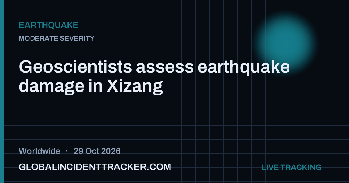 Earthquake incident in worldwide on 29 October 2026 — Global Incident Tracker report card
