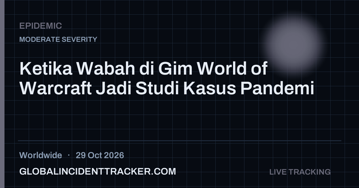 Epidemic incident in worldwide on 29 October 2026 — Global Incident Tracker report card