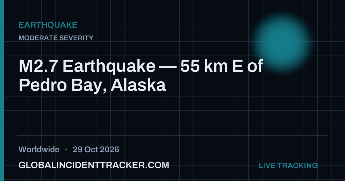 Earthquake incident in worldwide on 29 October 2026 — Global Incident Tracker report card