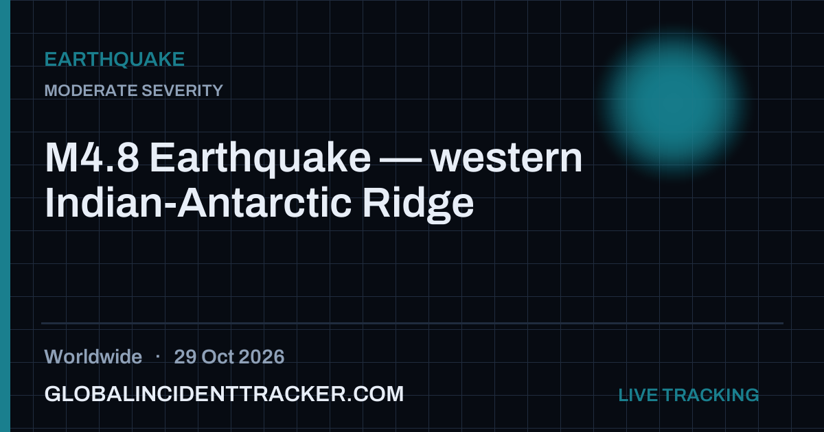 Earthquake incident in worldwide on 29 October 2026 — Global Incident Tracker report card