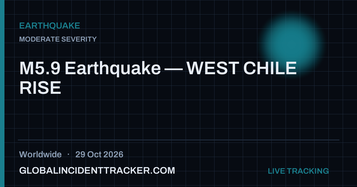 Earthquake incident in worldwide on 29 October 2026 — Global Incident Tracker report card