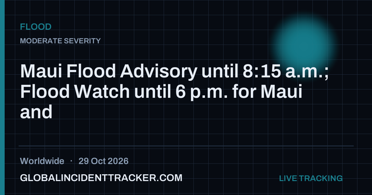 Flood incident in worldwide on 29 October 2026 — Global Incident Tracker report card