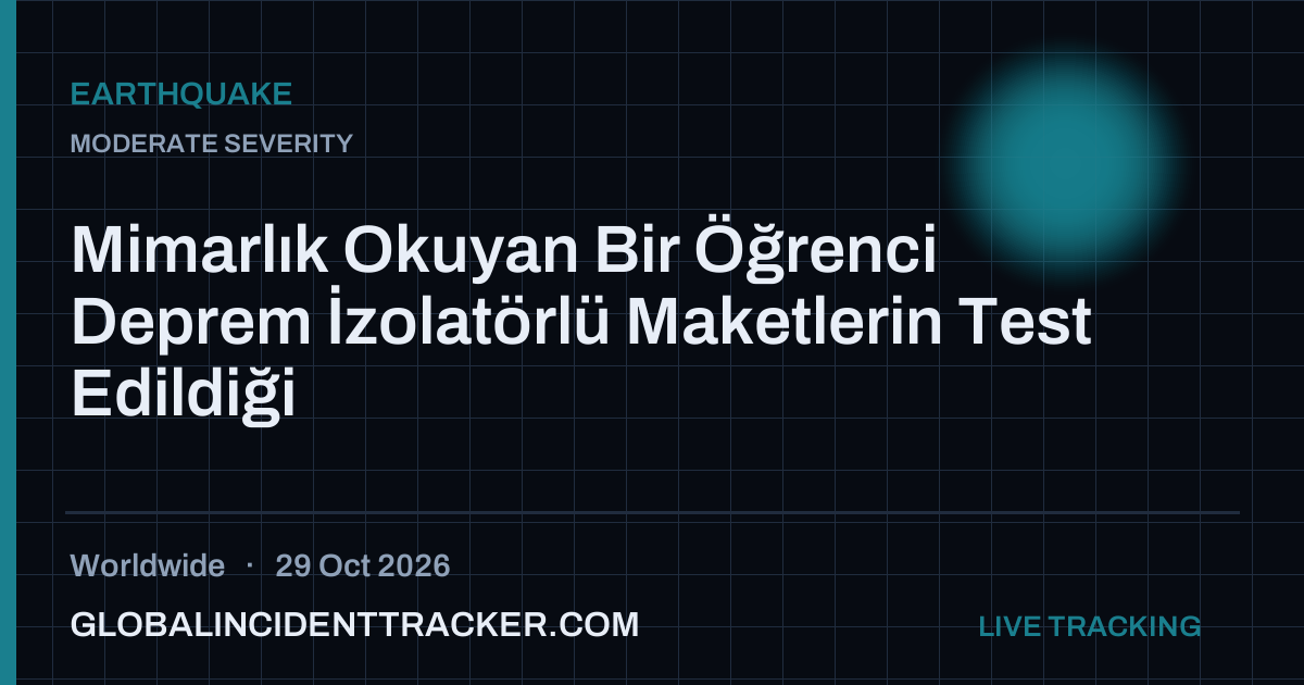 Earthquake incident in worldwide on 29 October 2026 — Global Incident Tracker report card