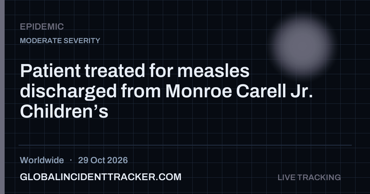 Epidemic incident in worldwide on 29 October 2026 — Global Incident Tracker report card