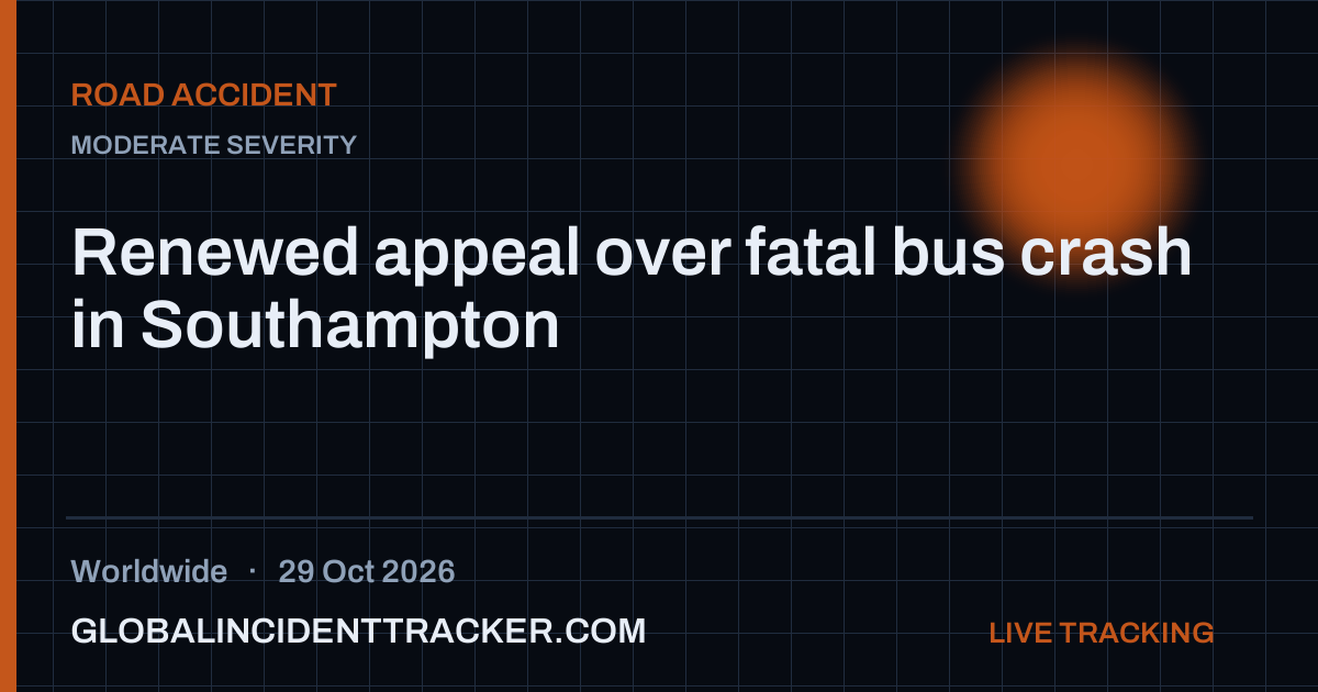 Road Accident incident in worldwide on 29 October 2026 — Global Incident Tracker report card
