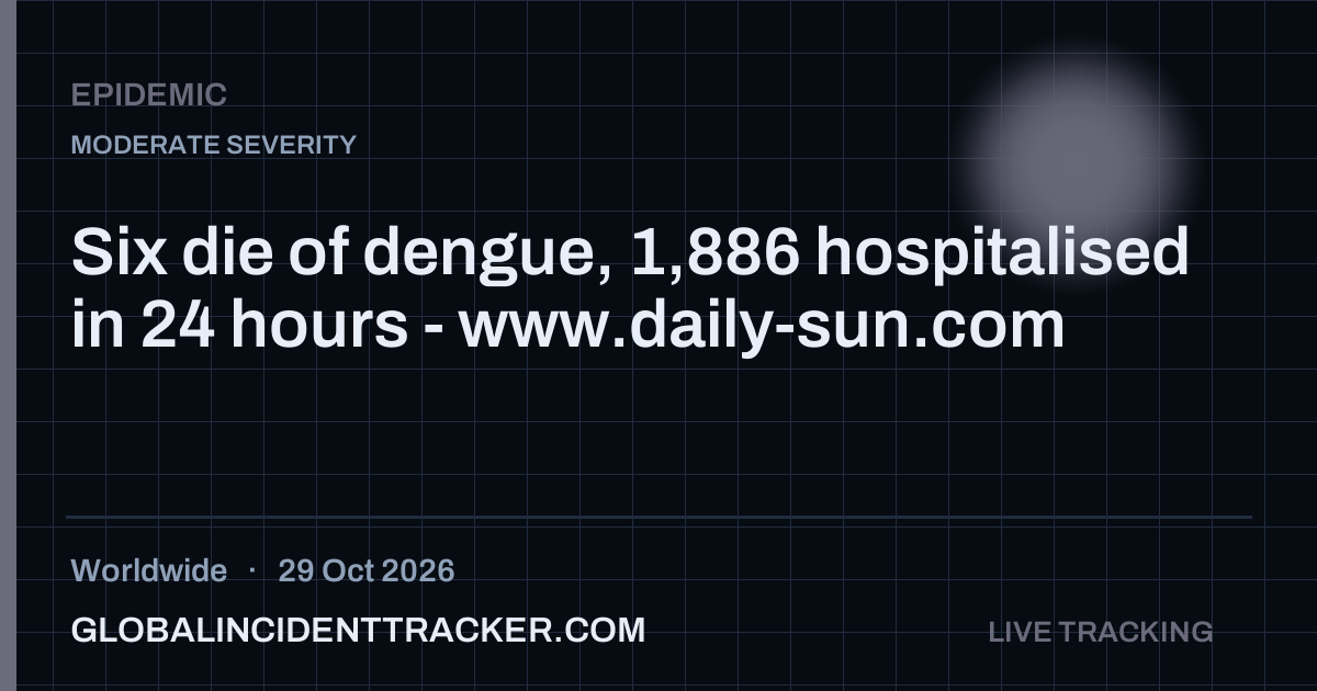Epidemic incident in worldwide on 29 October 2026 — Global Incident Tracker report card