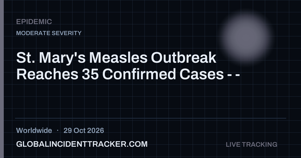 Epidemic incident in worldwide on 29 October 2026 — Global Incident Tracker report card