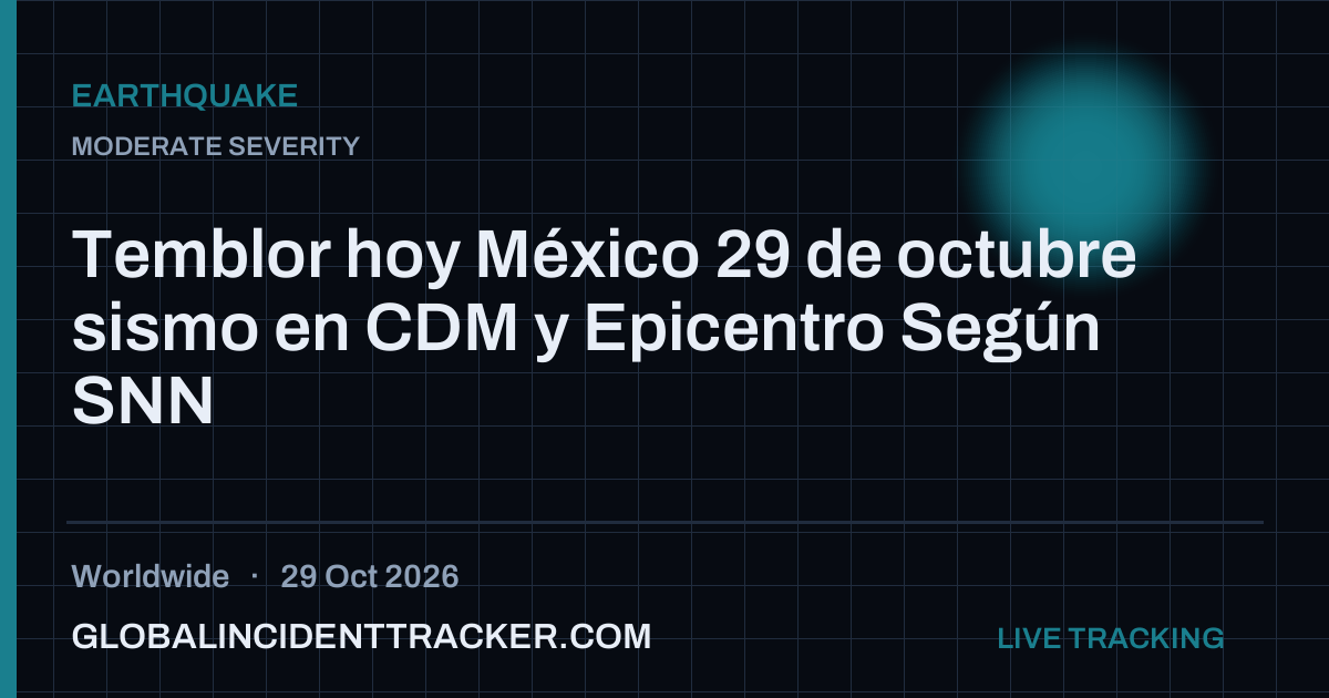 Earthquake incident in worldwide on 29 October 2026 — Global Incident Tracker report card