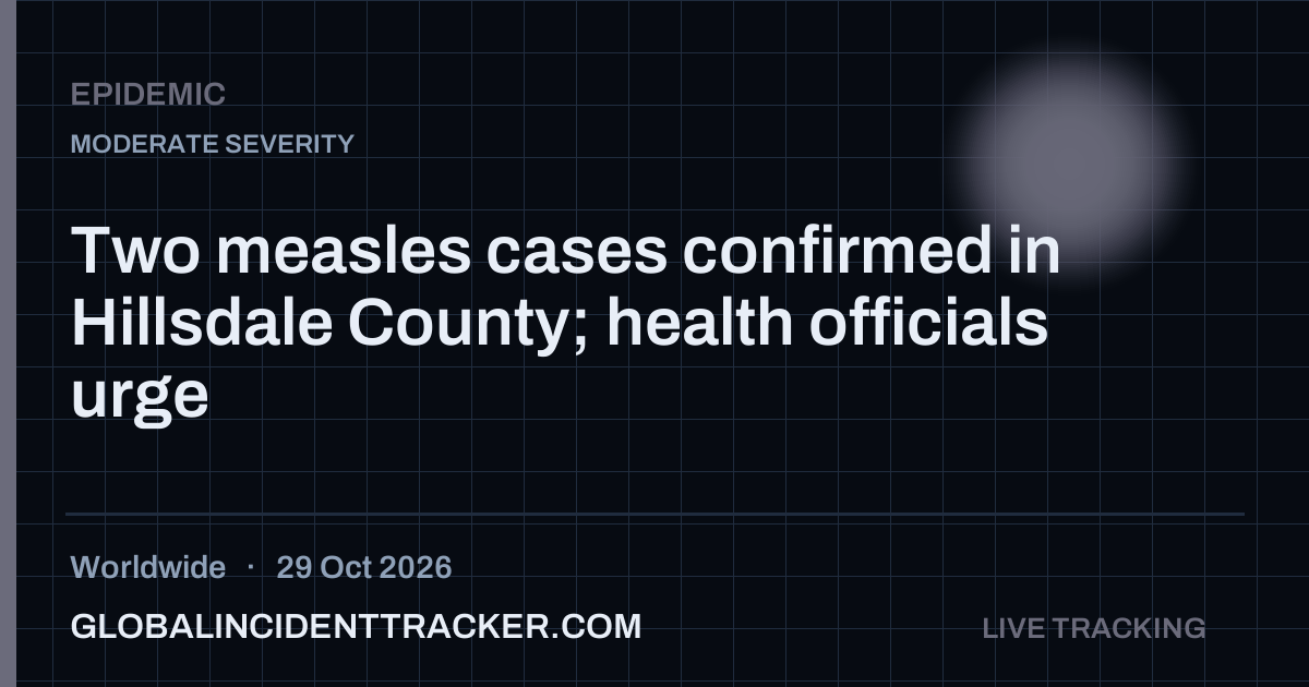 Epidemic incident in worldwide on 29 October 2026 — Global Incident Tracker report card