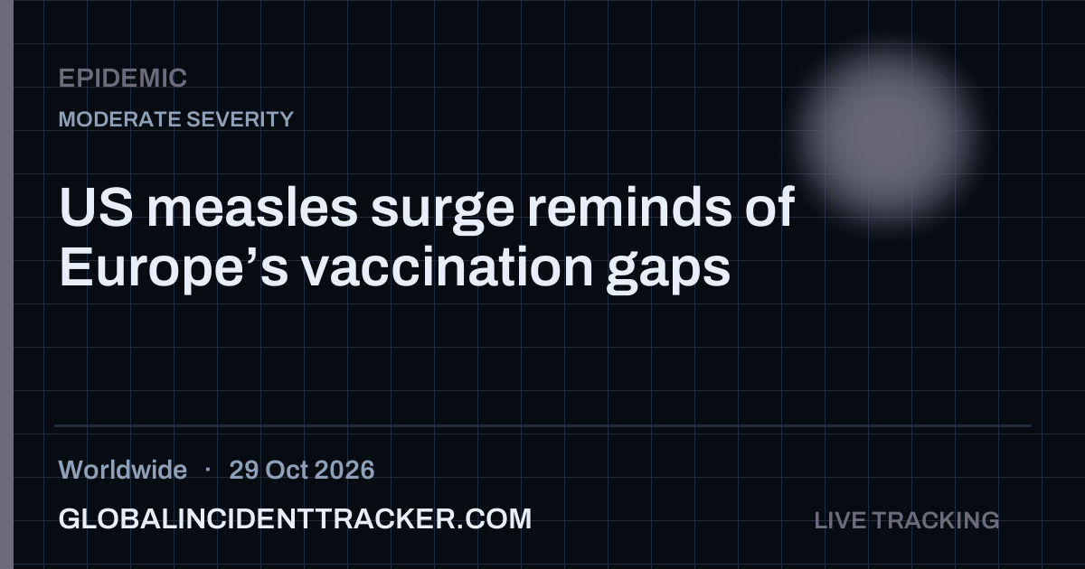 Epidemic incident in worldwide on 29 October 2026 — Global Incident Tracker report card
