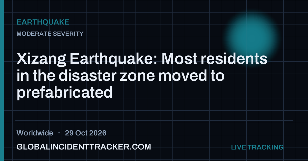 Earthquake incident in worldwide on 29 October 2026 — Global Incident Tracker report card
