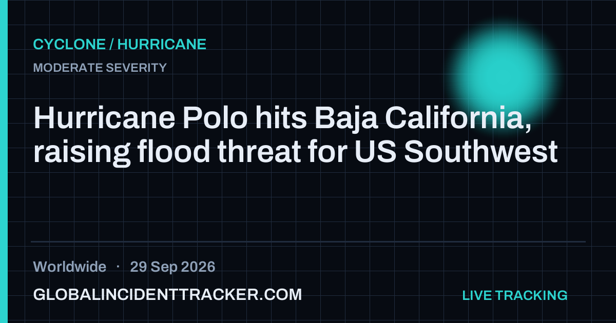 Cyclone / Hurricane incident in worldwide on 29 September 2026 — Global Incident Tracker report card