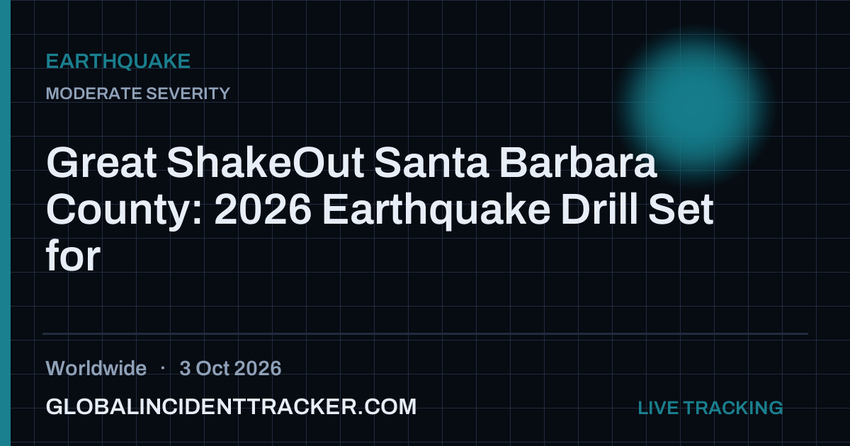 Great ShakeOut Santa Barbara County: 2026 Earthquake Drill Set for Oct ...