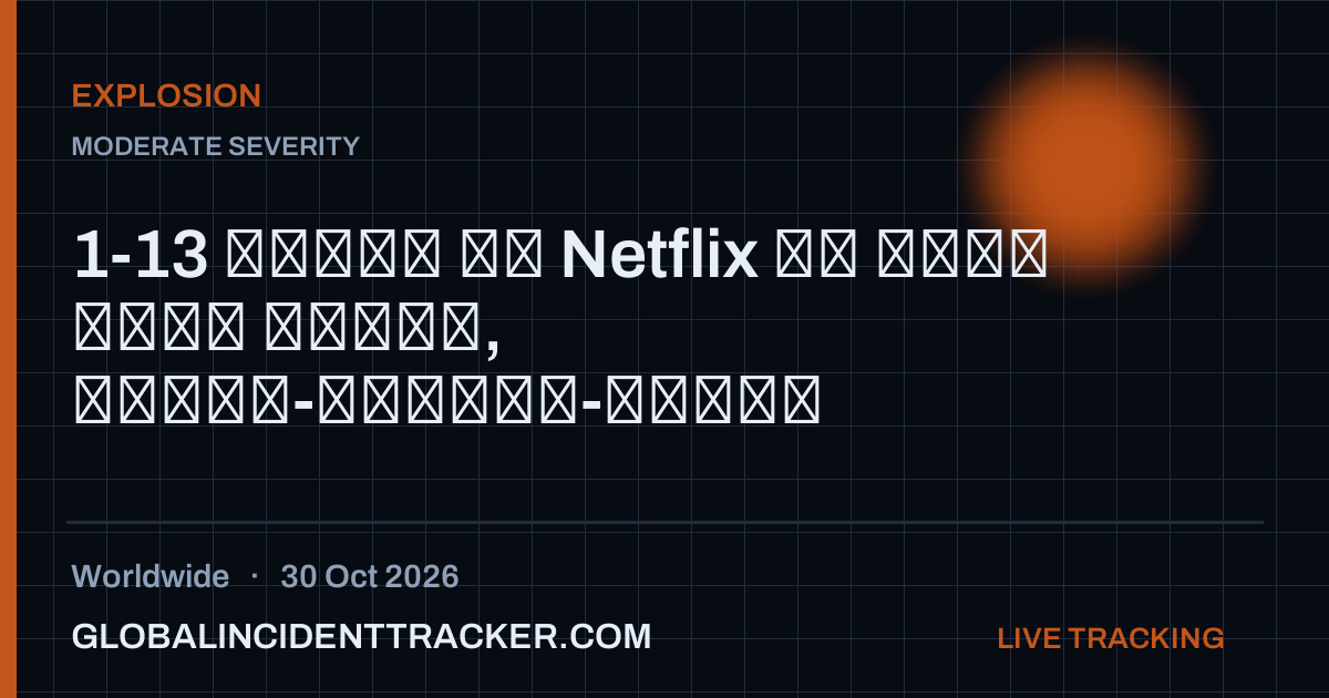 Explosion incident in worldwide on 30 October 2026 — Global Incident Tracker report card