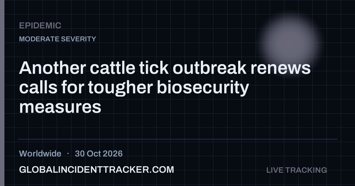 Epidemic incident in worldwide on 30 October 2026 — Global Incident Tracker report card