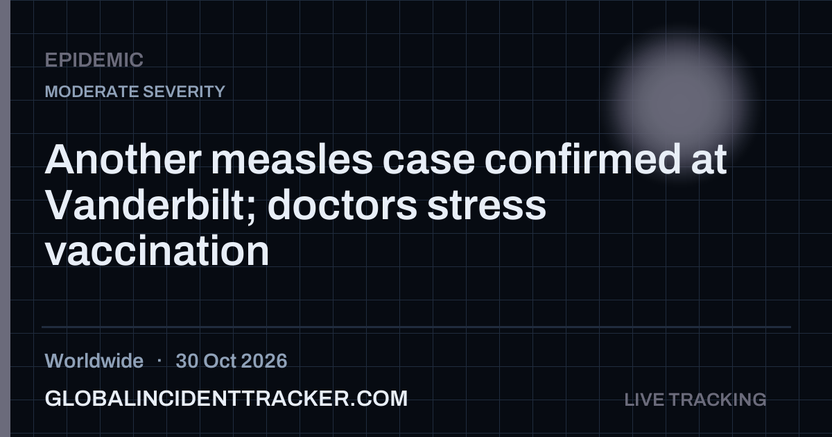 Epidemic incident in worldwide on 30 October 2026 — Global Incident Tracker report card