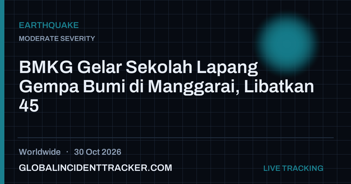 Earthquake incident in worldwide on 30 October 2026 — Global Incident Tracker report card