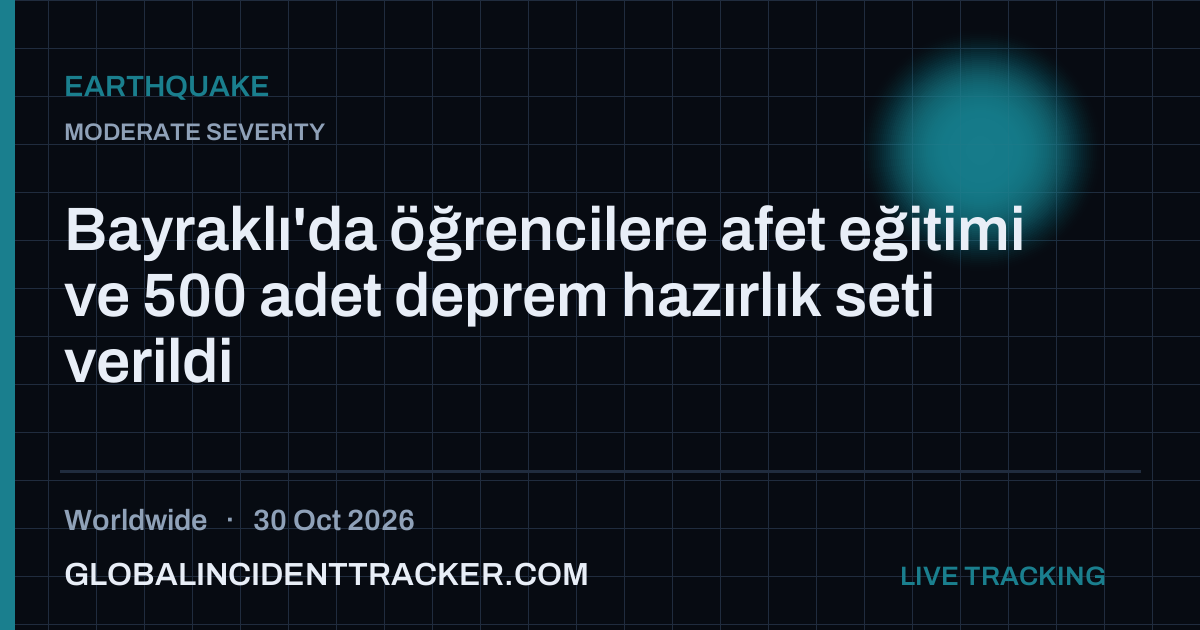 Earthquake incident in worldwide on 30 October 2026 — Global Incident Tracker report card