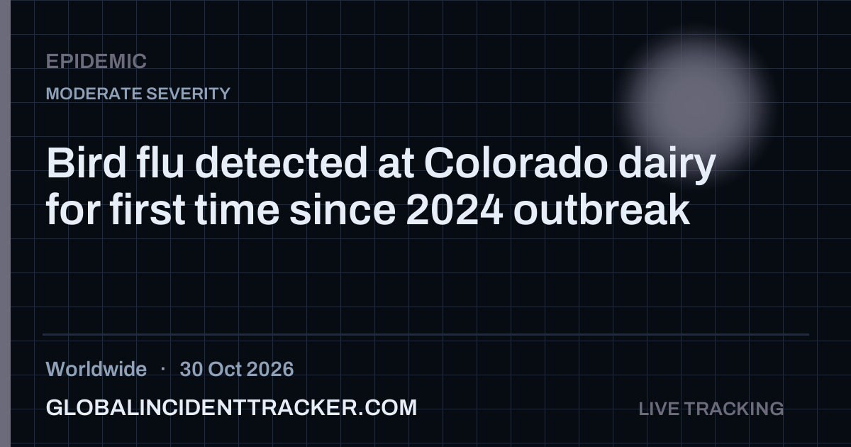 Epidemic incident in worldwide on 30 October 2026 — Global Incident Tracker report card
