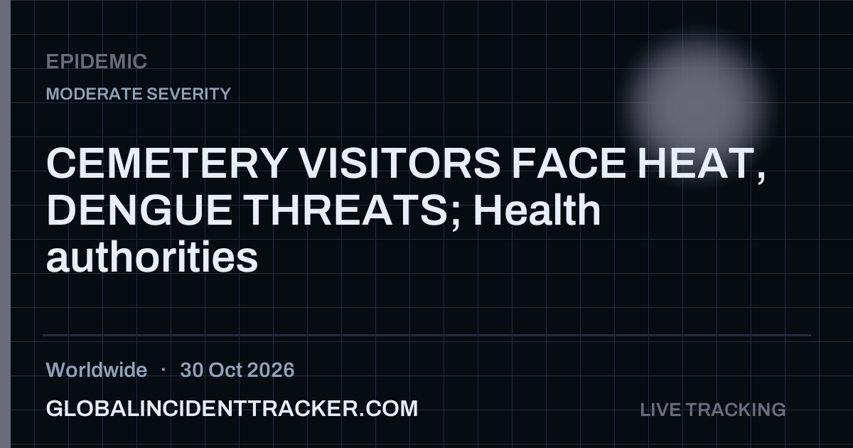 Epidemic incident in worldwide on 30 October 2026 — Global Incident Tracker report card