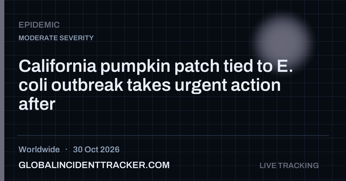 Epidemic incident in worldwide on 30 October 2026 — Global Incident Tracker report card