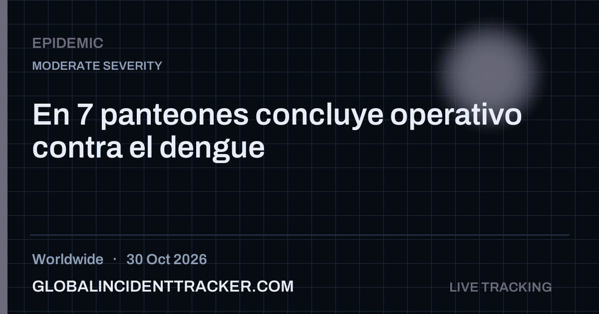 Epidemic incident in worldwide on 30 October 2026 — Global Incident Tracker report card