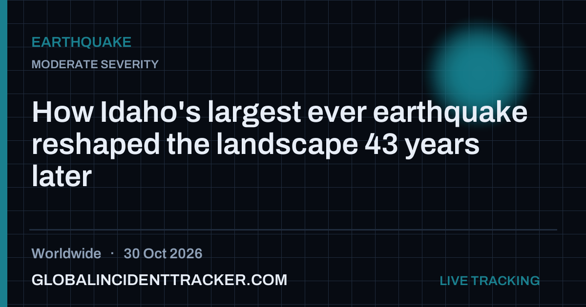 Earthquake incident in worldwide on 30 October 2026 — Global Incident Tracker report card