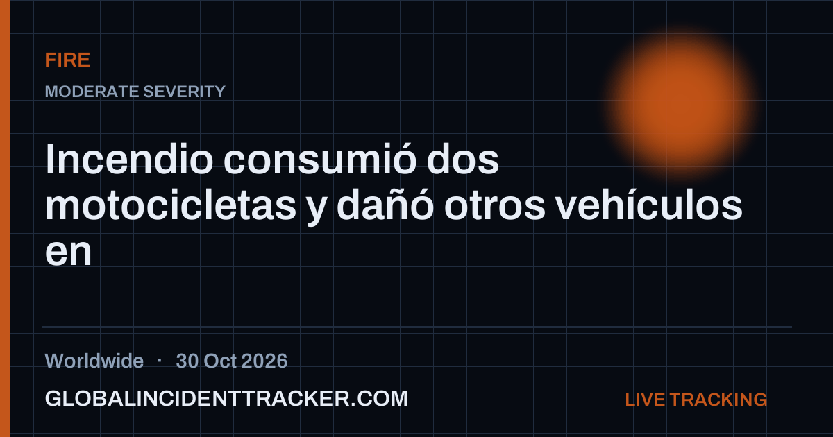 Fire incident in worldwide on 30 October 2026 — Global Incident Tracker report card