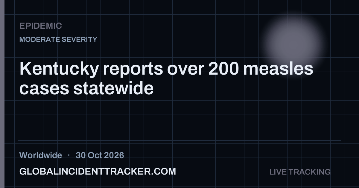 Epidemic incident in worldwide on 30 October 2026 — Global Incident Tracker report card
