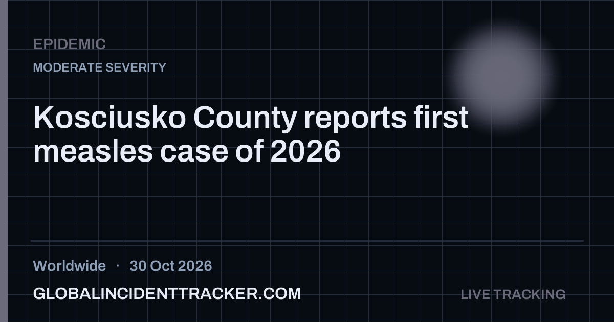 Epidemic incident in worldwide on 30 October 2026 — Global Incident Tracker report card