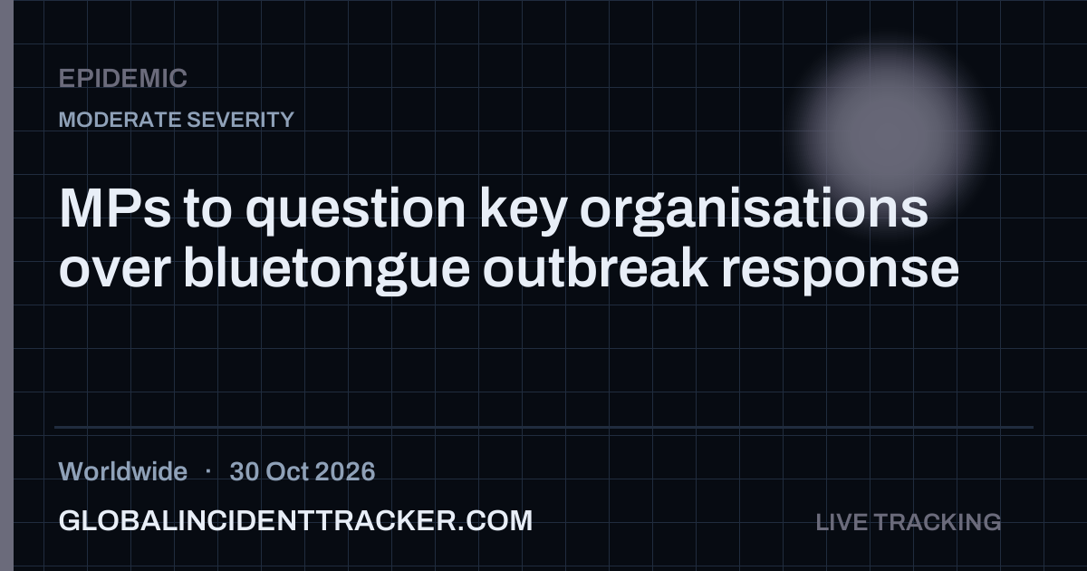 Epidemic incident in worldwide on 30 October 2026 — Global Incident Tracker report card