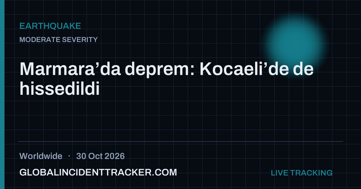 Earthquake incident in worldwide on 30 October 2026 — Global Incident Tracker report card
