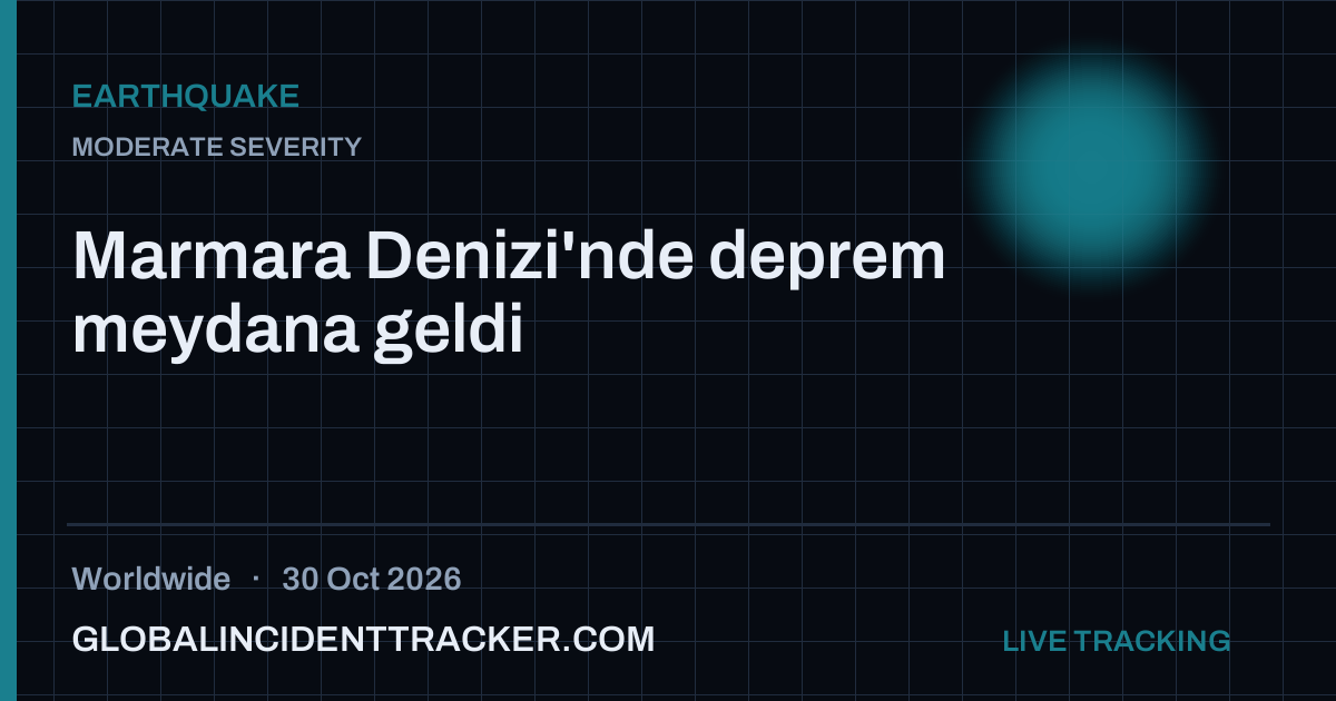 Earthquake incident in worldwide on 30 October 2026 — Global Incident Tracker report card