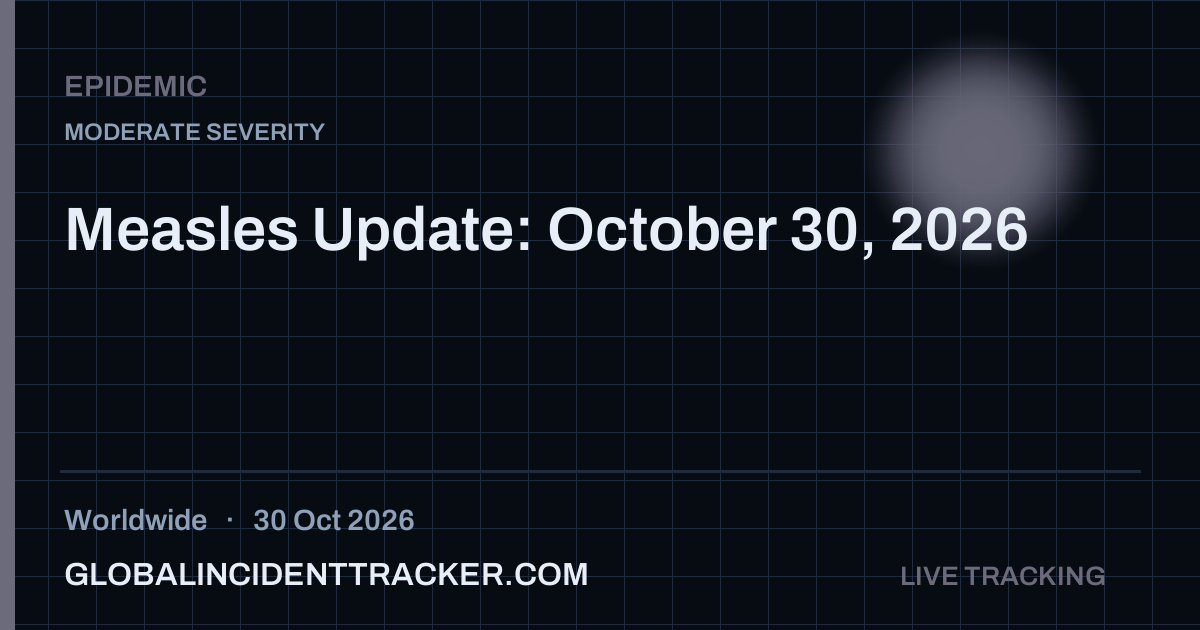 Epidemic incident in worldwide on 30 October 2026 — Global Incident Tracker report card