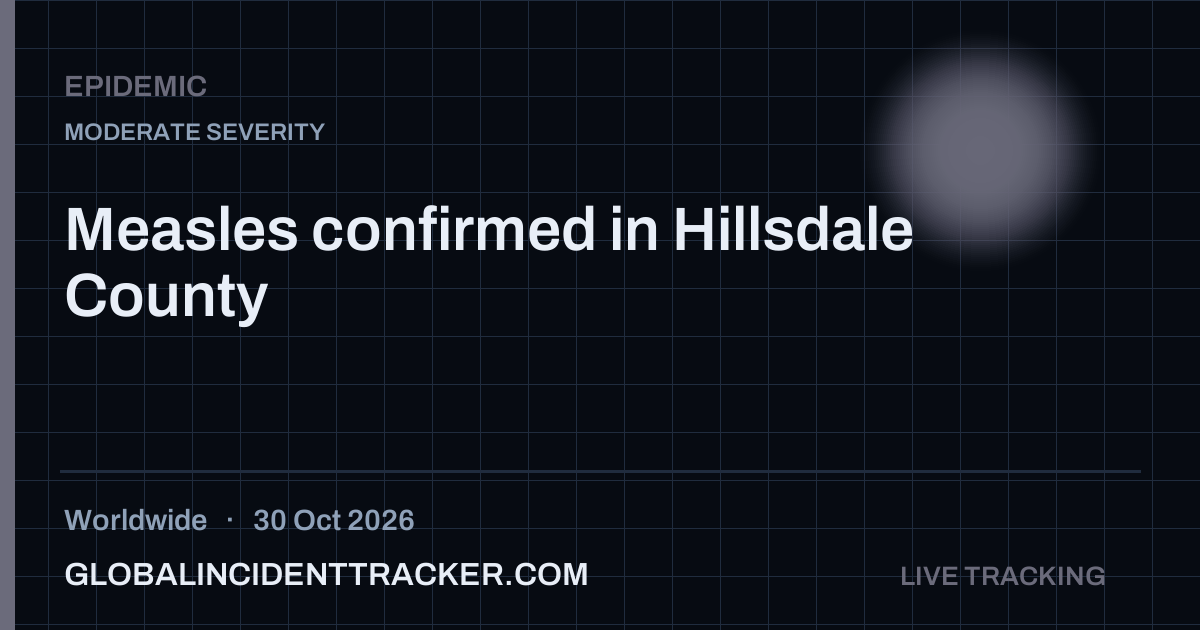Epidemic incident in worldwide on 30 October 2026 — Global Incident Tracker report card