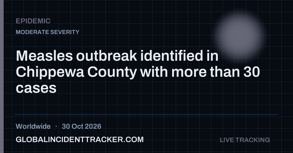 Epidemic incident in worldwide on 30 October 2026 — Global Incident Tracker report card