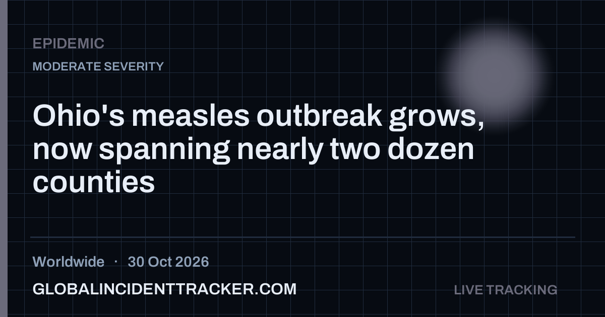 Epidemic incident in worldwide on 30 October 2026 — Global Incident Tracker report card