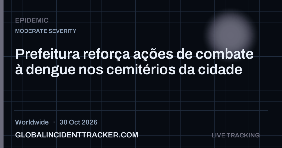 Epidemic incident in worldwide on 30 October 2026 — Global Incident Tracker report card