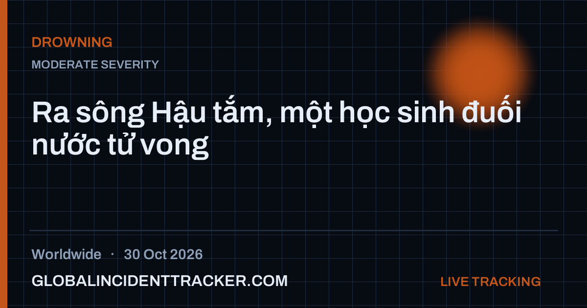 Drowning incident in worldwide on 30 October 2026 — Global Incident Tracker report card