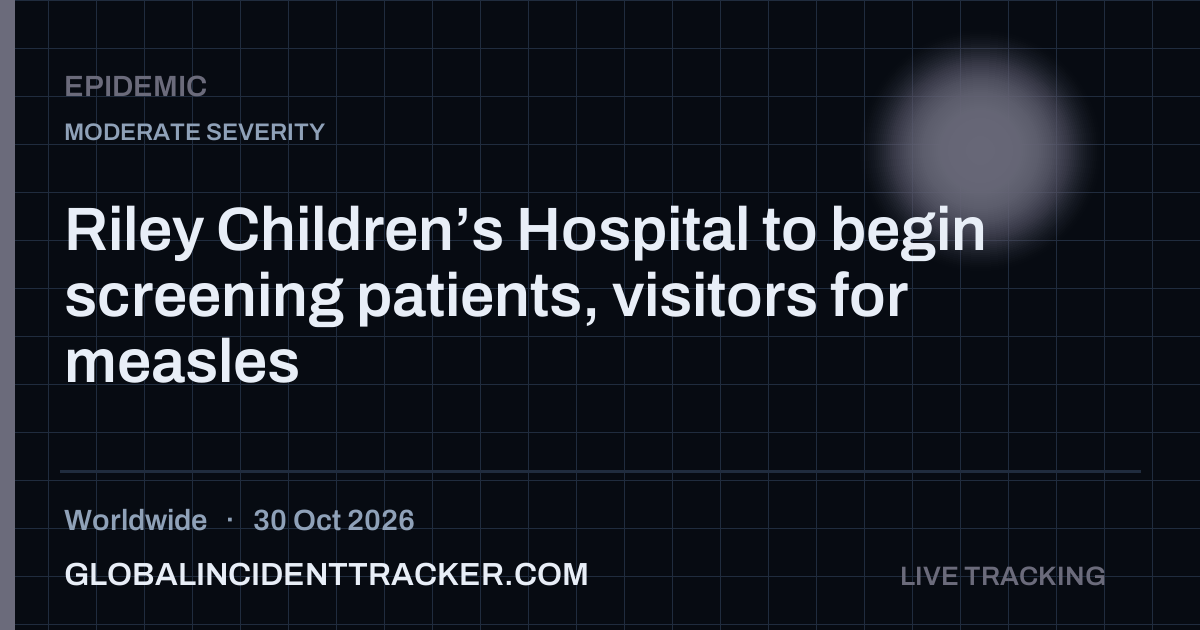 Epidemic incident in worldwide on 30 October 2026 — Global Incident Tracker report card
