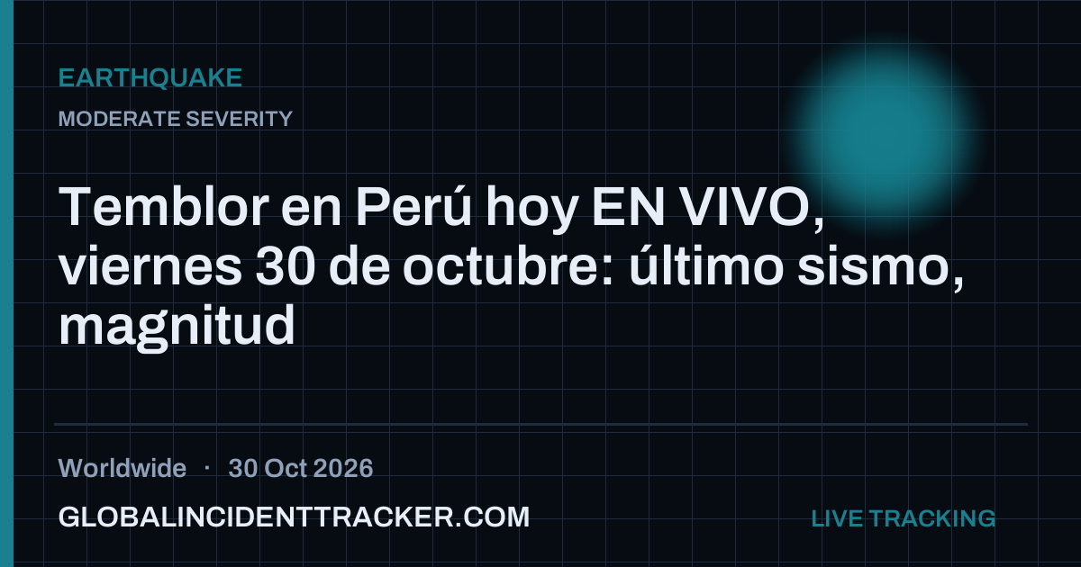 Earthquake incident in worldwide on 30 October 2026 — Global Incident Tracker report card