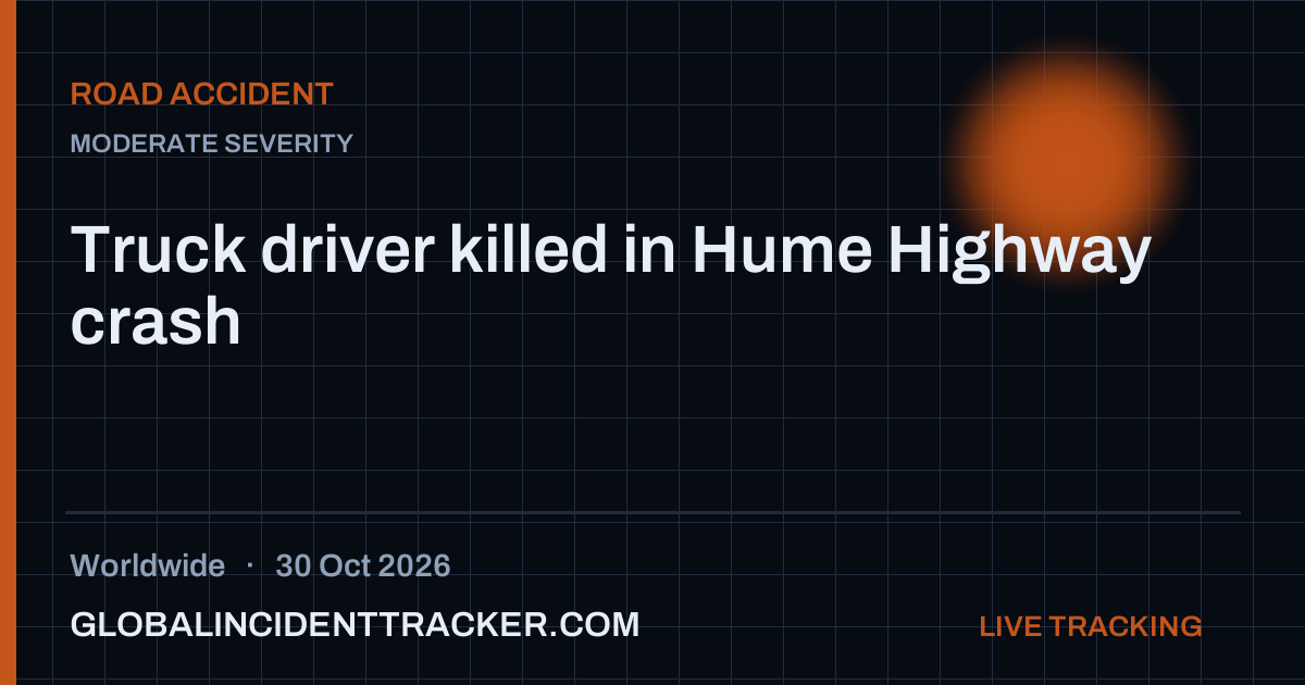 Road Accident incident in worldwide on 30 October 2026 — Global Incident Tracker report card