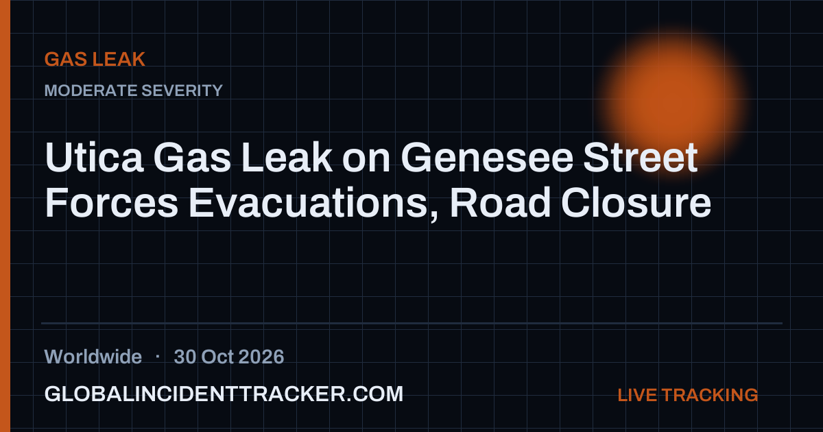 Gas Leak incident in worldwide on 30 October 2026 — Global Incident Tracker report card