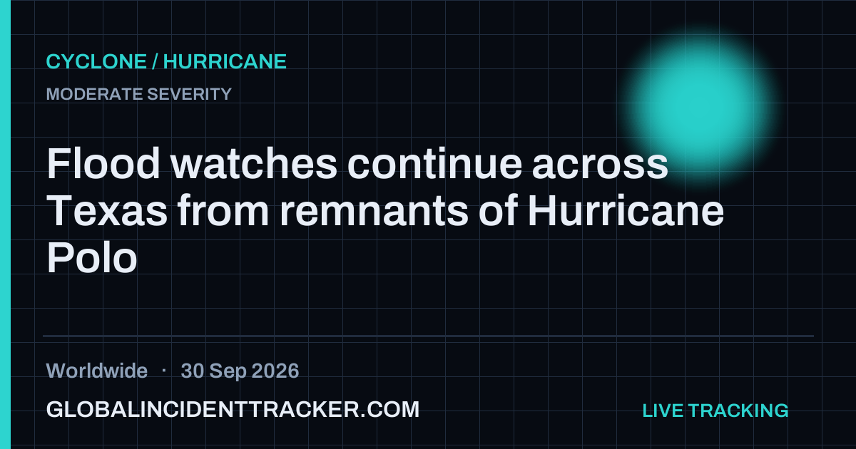 Cyclone / Hurricane incident in worldwide on 30 September 2026 — Global Incident Tracker report card