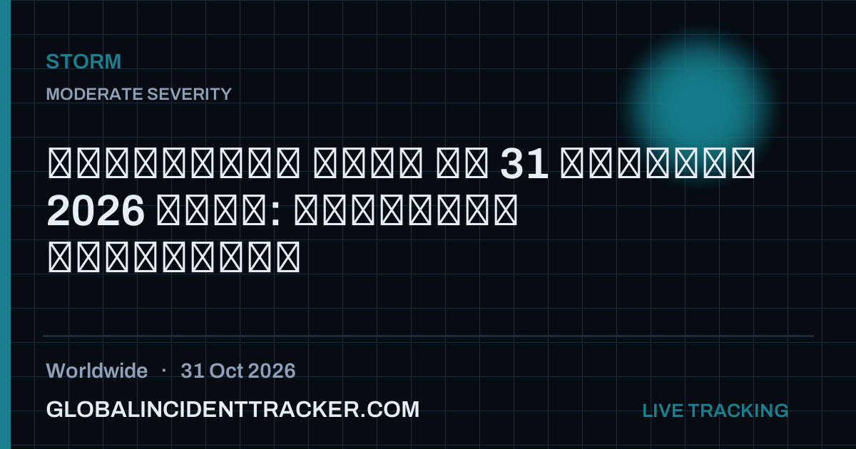 Storm incident in worldwide on 31 October 2026 — Global Incident Tracker report card