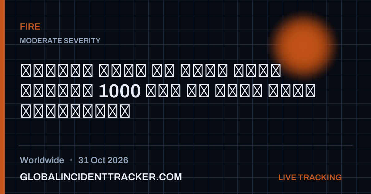 Fire incident in worldwide on 31 October 2026 — Global Incident Tracker report card