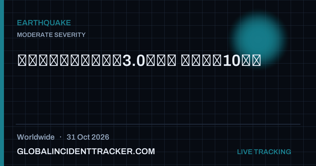Earthquake incident in worldwide on 31 October 2026 — Global Incident Tracker report card