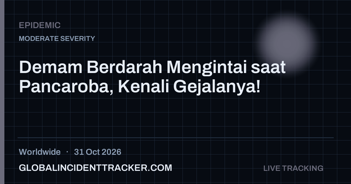 Epidemic incident in worldwide on 31 October 2026 — Global Incident Tracker report card