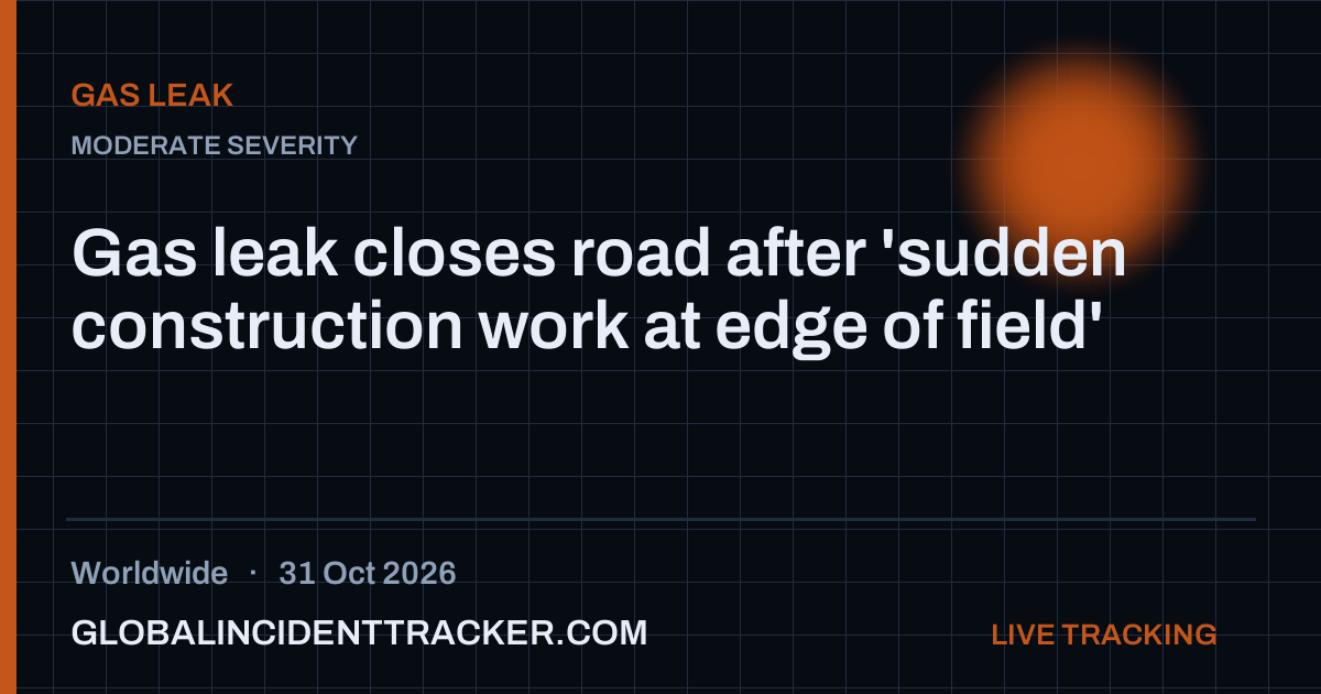 Gas Leak incident in worldwide on 31 October 2026 — Global Incident Tracker report card